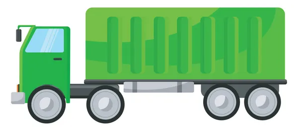 Grön Lastbil Illustration Vektor Vit Bakgrund — Stock vektor