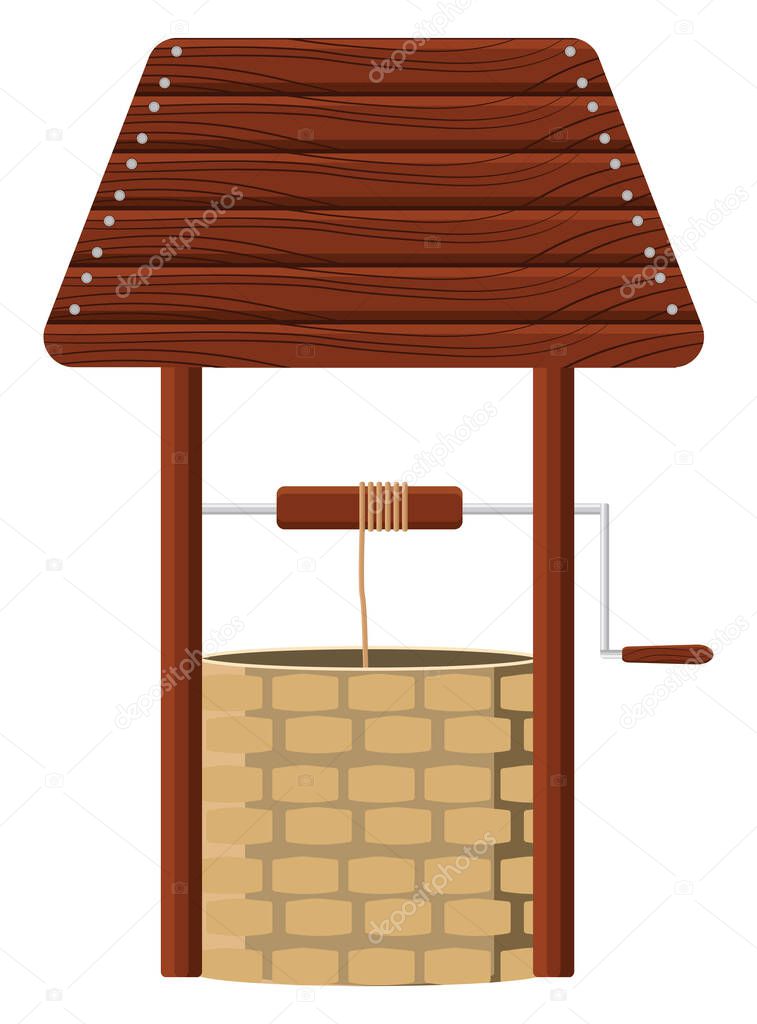 Water well, illustration, vector on a white background.