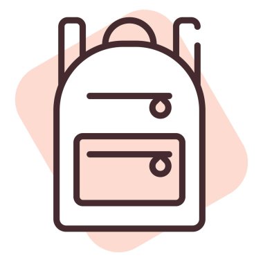 Suç ortağı sırt çantası, illüstrasyon, beyaz arkaplan üzerindeki vektör.