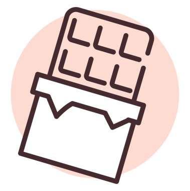 Alerji çikolatası, illüstrasyon, beyaz arka plan vektörü.