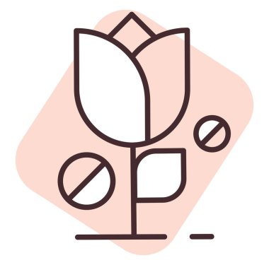 Alerji çiçeği, illüstrasyon, beyaz arkaplan üzerindeki vektör.