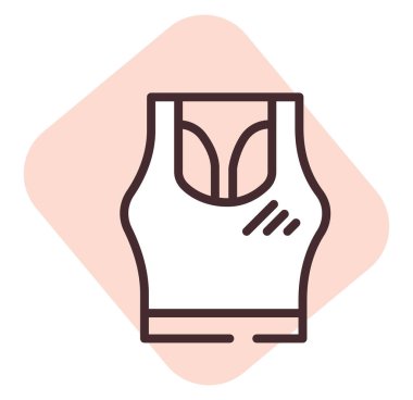 Giysi spor sutyeni, illüstrasyon, beyaz arkaplanda vektör.