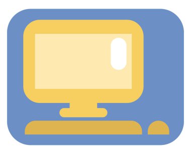 Aygıt bilgisayarı, illüstrasyon, beyaz arkaplan üzerindeki vektör.