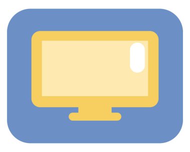 Aygıt düz ekran TV, illüstrasyon, beyaz arkaplan üzerindeki vektör.