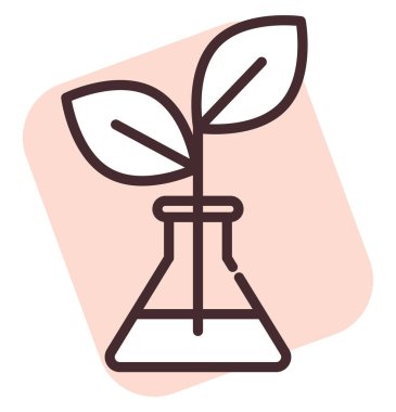 Camdaki biyokimya tesisi, illüstrasyon, beyaz zemin üzerindeki vektör.