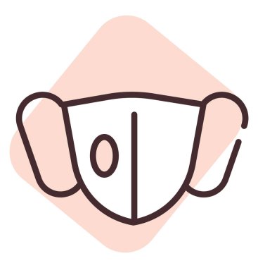 Biyokimya maskesi, illüstrasyon, beyaz arkaplan üzerindeki vektör.