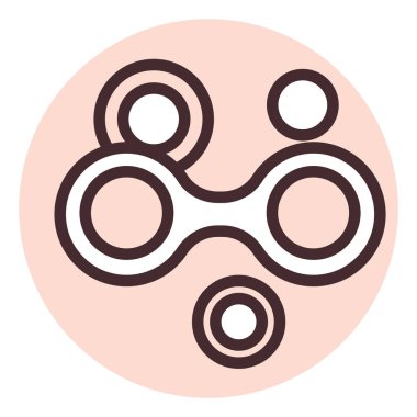 Beyaz zemin üzerinde biyokimya hücreleri, illüstrasyon, vektör.