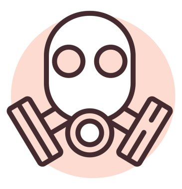 Biyokimya gaz maskesi, illüstrasyon, beyaz arkaplanda vektör.