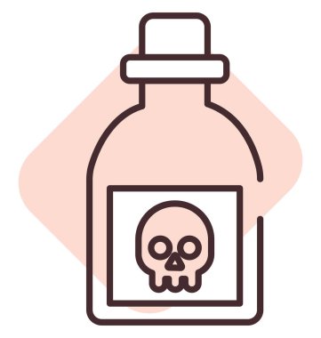 Biyokimya zehir şişesi, illüstrasyon, beyaz arkaplanda vektör.