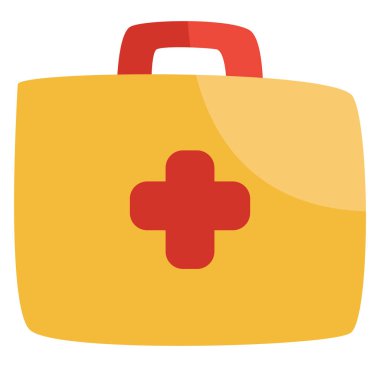 Kamp ilk yardım çantası, illüstrasyon, beyaz arkaplan üzerinde vektör.