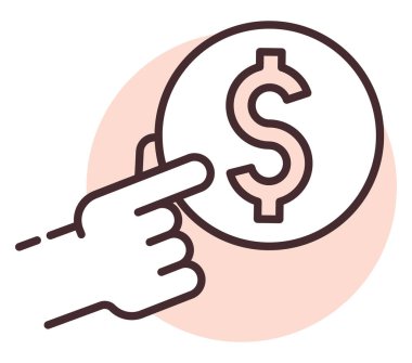 Bağış ve bağış parası, illüstrasyon, beyaz arka planda vektör.