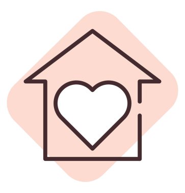 Bağış ve yardım amaçlı ev konutları, illüstrasyon, beyaz arka plan vektörü.