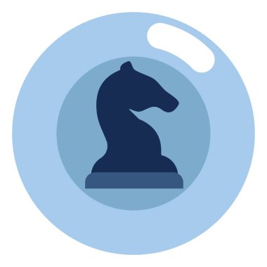 Satranç Kara Şövalyesi, illüstrasyon, beyaz arka planda vektör.