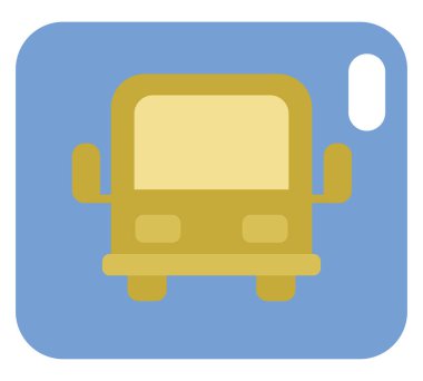 Şehir otobüsü, illüstrasyon, beyaz arkaplan üzerindeki vektör.