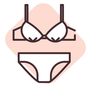 Kadın iç çamaşırı, illüstrasyon, beyaz arka planda vektör..