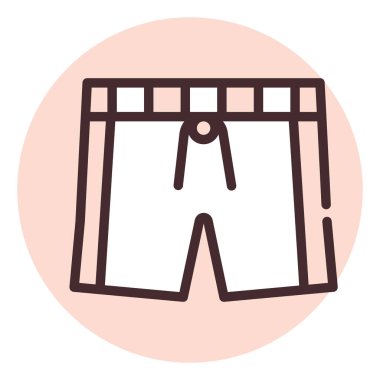 Giysi şortları, illüstrasyon, beyaz arkaplanda vektör.