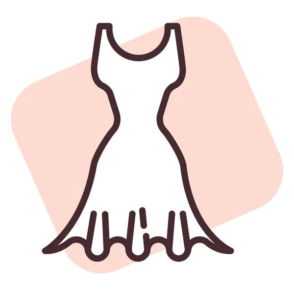 Kleidung Fließendes Kleid Illustration Vektor Auf Weißem Hintergrund — Stockvektor