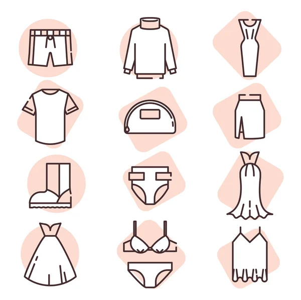 Abbigliamento Moda Illustrazione Vettore Sfondo Bianco — Vettoriale Stock
