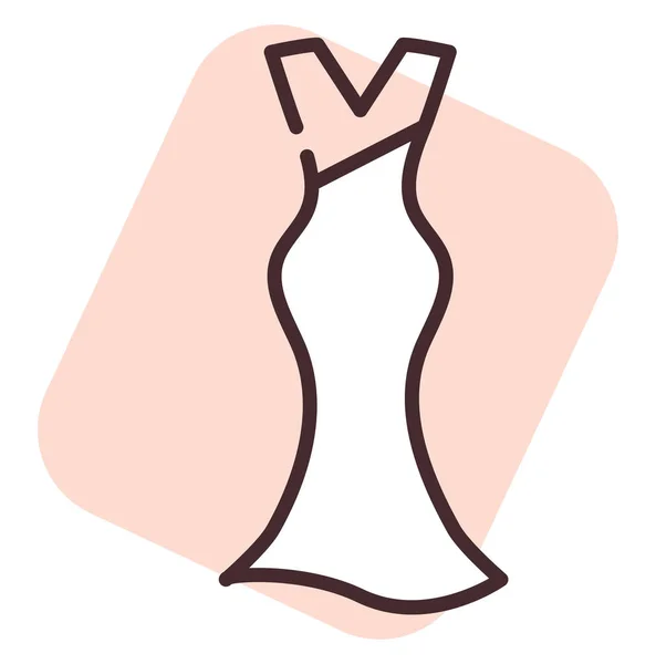 Oblečení Dlouhé Elegantní Šaty Ilustrace Vektor Bílém Pozadí — Stockový vektor