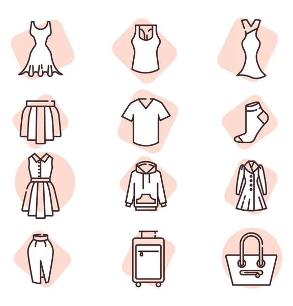Stile Abbigliamento Illustrazione Vettore Sfondo Bianco — Vettoriale Stock