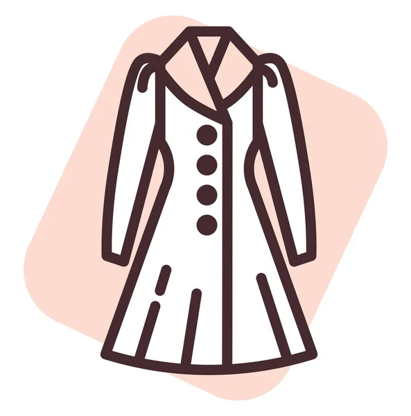 Kleidung Frauenmantel Illustration Vektor Auf Weißem Hintergrund — Stockvektor