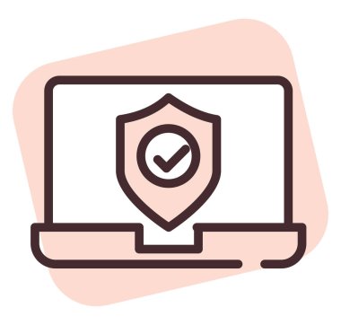 Siber bulut güvenliği, illüstrasyon, beyaz arkaplan üzerindeki vektör.