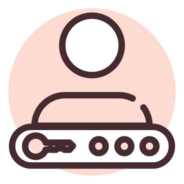 Siber güvenlik kişisel hesabı, illüstrasyon, beyaz arkaplan üzerindeki vektör.