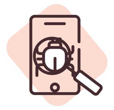 Siber güvenlik hatası, illüstrasyon, beyaz arkaplan üzerindeki vektör.