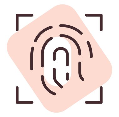 Siber güvenlik dokunmatik kimliği, illüstrasyon, beyaz arkaplan üzerindeki vektör.