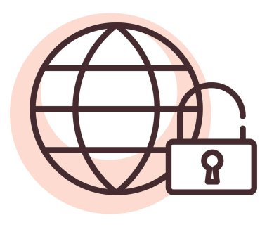 Beyaz arka planda siber güvenlik, illüstrasyon, vektör.