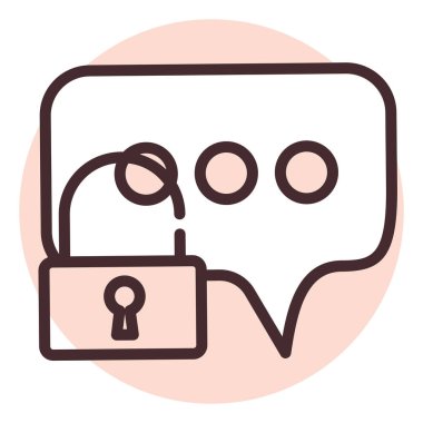 Siber güvenlik mesajı, illüstrasyon, beyaz arkaplan üzerindeki vektör.