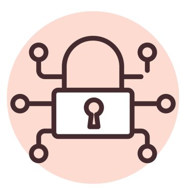 Siber güvenlik özel, illüstrasyon, beyaz arkaplanda vektör.