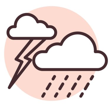 Felaket fırtınası, illüstrasyon, beyaz arka planda vektör.