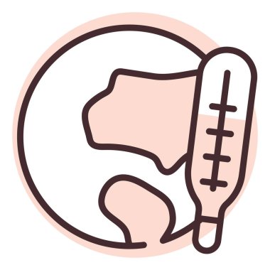 Afet yüksek sıcaklıklar, illüstrasyon, beyaz arkaplan üzerindeki vektör.