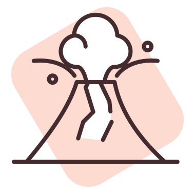 Felaket volkanı, illüstrasyon, beyaz arka plan vektörü.