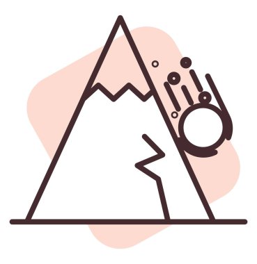 Felaket çığı, illüstrasyon, beyaz arkaplan vektörü.