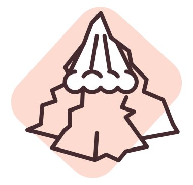 Felaket çığ, illüstrasyon, beyaz arkaplan vektörü.