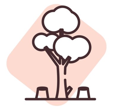 Afet ormanı kesimi, illüstrasyon, beyaz arka planda vektör.