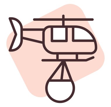 Felaket helikopteri suyu, illüstrasyon, beyaz arka plan vektörü.