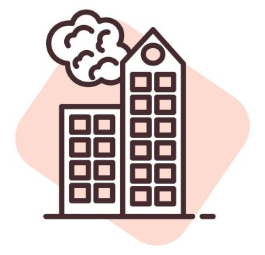 Beyaz arka planda hava kirliliği, illüstrasyon, vektör oluşturma felaketi.