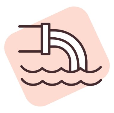 Felaket suyu hasarı, illüstrasyon, beyaz arkaplan vektörü.