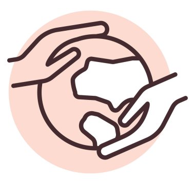 Afet küresi, illüstrasyon, beyaz arkaplan üzerindeki vektör.