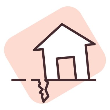 Felaket depremi, illüstrasyon, beyaz arkaplan vektörü.