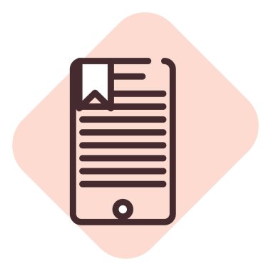 E kitap mobil kitap, illüstrasyon, beyaz arkaplan üzerinde vektör.