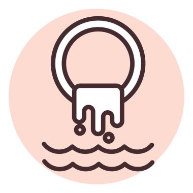 Afet su kirliliği riski, illüstrasyon, beyaz arka planda vektör.