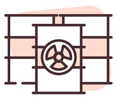 Afet radyoaktif atık, illüstrasyon, beyaz arkaplan vektörü.