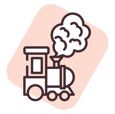 Felaket treni hava kirliliği, illüstrasyon, beyaz arka planda vektör.