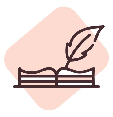 Yazma, illüstrasyon, beyaz arkaplanda vektör.