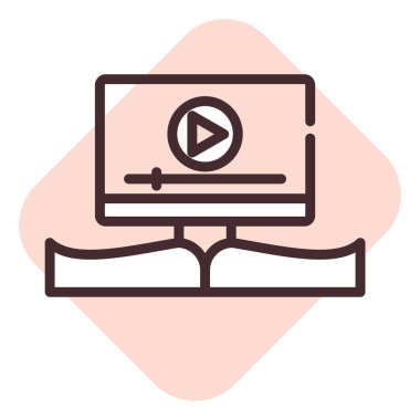 E kitap videosu, illüstrasyon, beyaz arkaplan üzerindeki vektör.