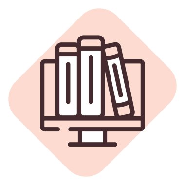 E kitapları kursu, illüstrasyon, beyaz arkaplan üzerindeki vektör.